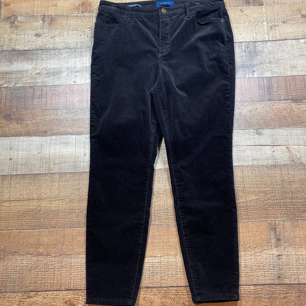 Talbots Black Mini Corduroy High Waist Jegging Ankle size 10P - Picture 2 of 4